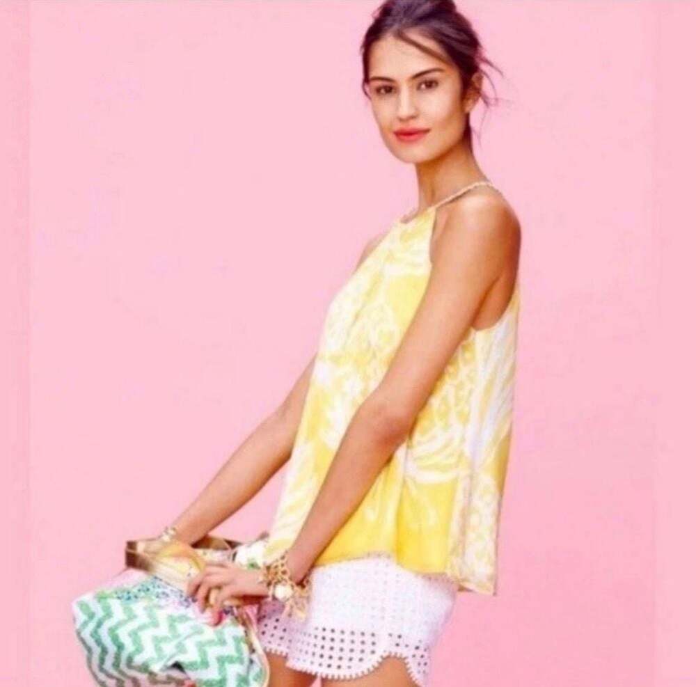 Lilly Pulitzer Yellow Pineapple Punch Halter Top M